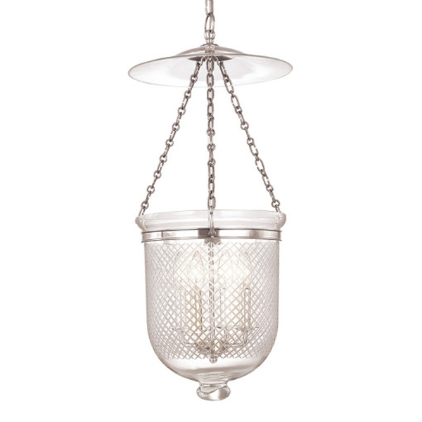 Hampton Four Light Polished Nickel Belljar