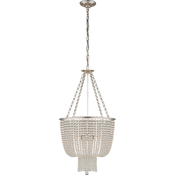 Jacqueline Chandelier - Silver-Leaf & Clear Glass