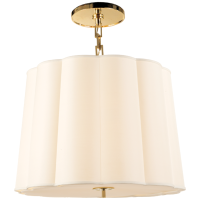Scallop Shade Chandelier - Soft Brass