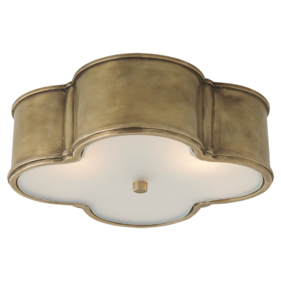 Basil Medium Flush Mount - Natural Brass