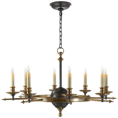 Leaf and Arrow Large Chandelier - Bronze & Brass