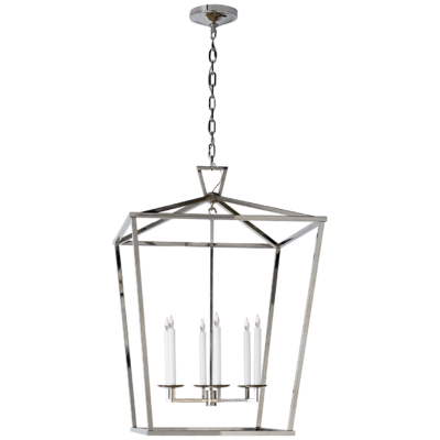 Darlana Square Extra Large Lantern - Polished Nickel