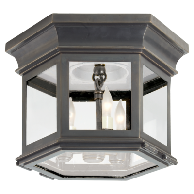 Club Small Hexagonal Flush Mount - Bronze