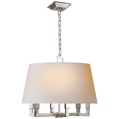 Square Tube Hanging Shade - Polished Nickel