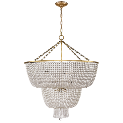 Jacqueline 2-Tier Chandelier - Antique Brass & Clear Glass