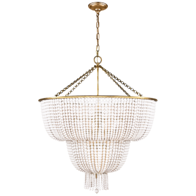 Jacqueline 2-Tier Chandelier - Antique Brass & White Acrylic