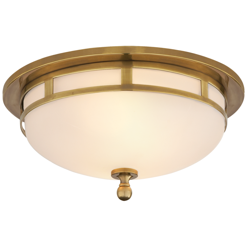 Openwork Small Flush Mount - Hand-Rubbed Antique Brass