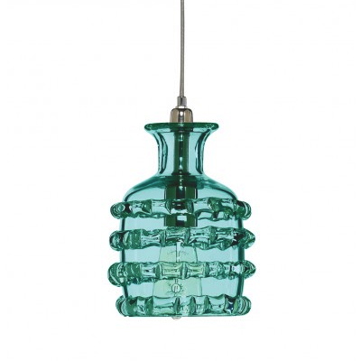 Ribbed Pendant Small - Lake Blue