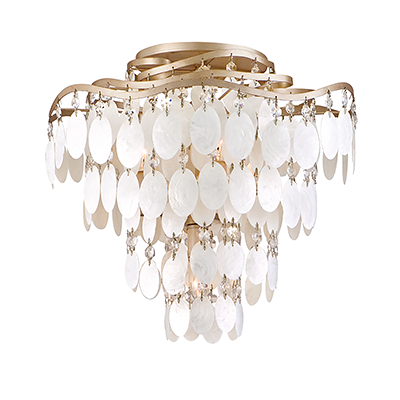 Capiz Shell 4-Light Semi-Flush Mount