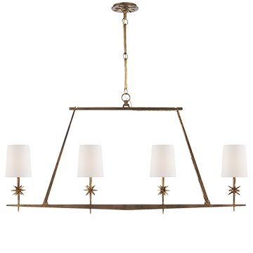 Star Linear Chandelier - Gilded Iron