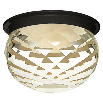 Small Cut Crystal Flush - Black