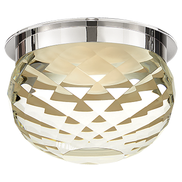 Small Cut Crystal Flush - Polished Nickel