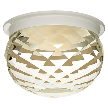 Small Cut Crystal Flush - White