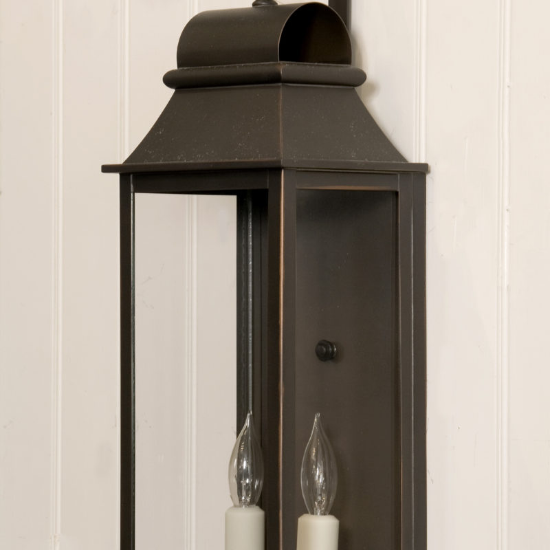 Swedge Top Pocket Lantern with Hood and Scroll